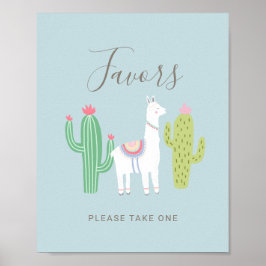 Póster Ooh La Llama Baby Shower Cute favorece el Rótulo