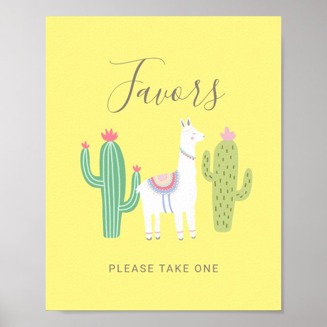 Póster Ooh La Llama Baby Shower Cute favorece el Rótulo a (Frente)