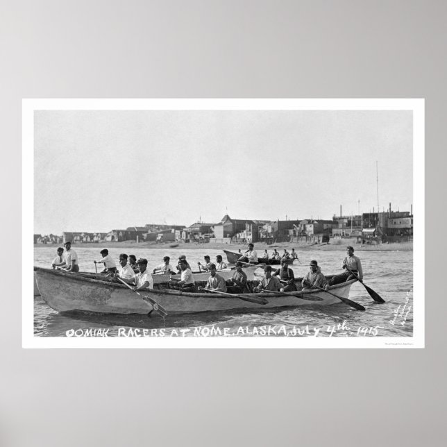 Póster Oomiak Racers Nome, Alaska 1915 (Frente)