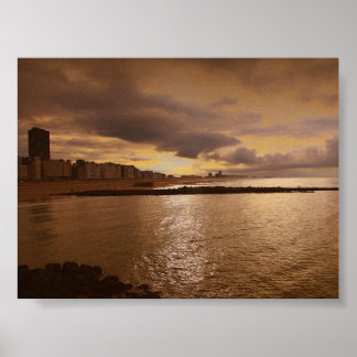 Póster oostende zonsondergang