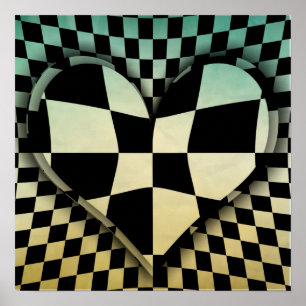 Póster Op art a cuadros