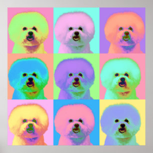 Póster Op Art - Bichon Frise - Cody