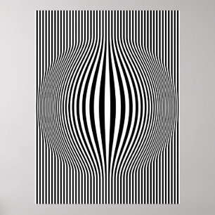 Póster Op Art Bulting Vertical Stripes Black and White