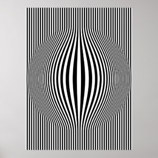 Póster Op Art Bulting Vertical Stripes Black and White