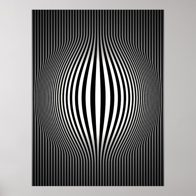 Póster Op Art Bulting Vertical Stripes Black and White 2 (Frente)