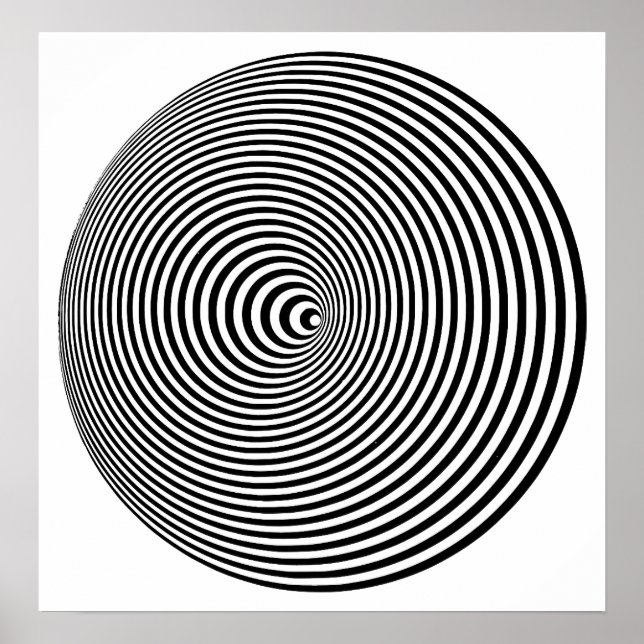 Póster Op art Círculos concéntricos (Frente)