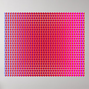 Póster Op Art Frente A La Violeta Roja Fuchsia