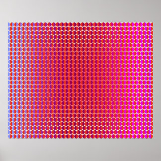Póster Op Art Frente A La Violeta Roja Fuchsia