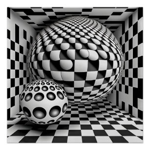 Póster Op-Art Negro Y Blanco