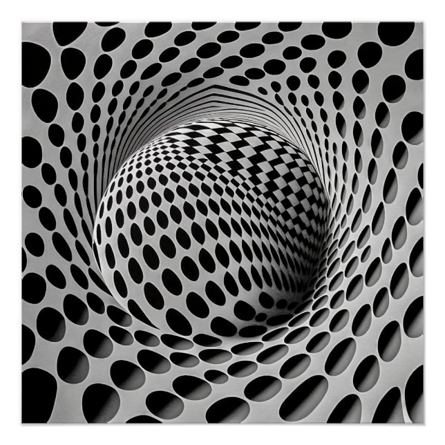 Póster Op-Art Negro Y Blanco (Anverso)