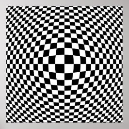 Póster Op Art negro y blanco controlado