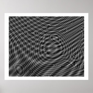 Póster Op Art Random Moire Waves 01
