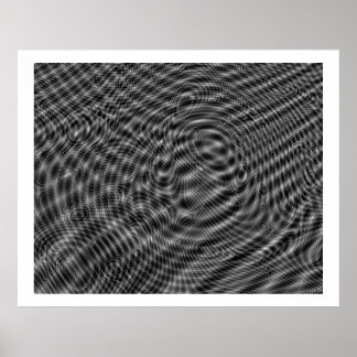 Póster Op Art Random Moire Waves 01