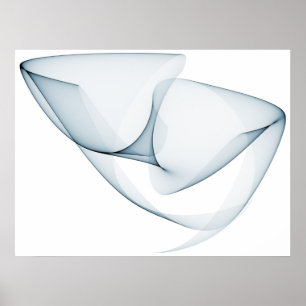 Póster Op Art Sine Curvas Seven Light Bue