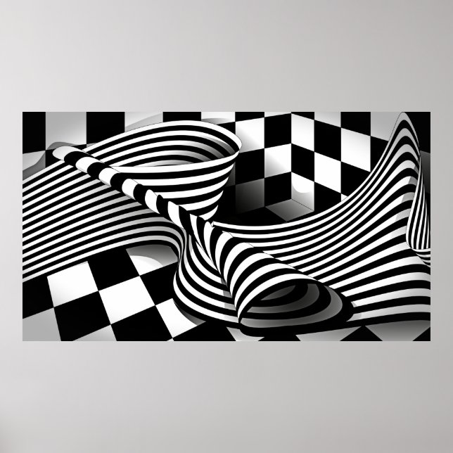 Póster Op art Wave (Frente)