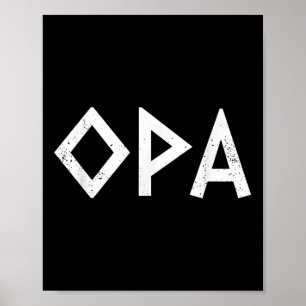 Póster Opa Antiguo Orgullo Griego Bandera Graciosa Par Gr