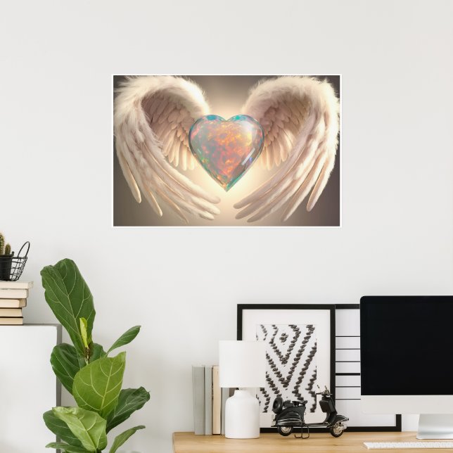 Póster *~*~ Opal Crystal Angel Wings Poster AP78 (Oficina en casa)