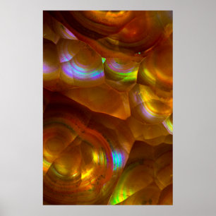Póster Opal de fuego naranja iridiscente