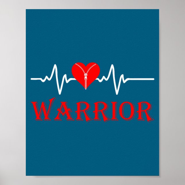 Póster Open Heart Surgery Recovery Survivor Heart Warrior (Frente)