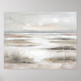 Póster Open Horizon Marsh #3 – Soft Neutral Landscape Art