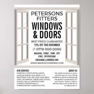 Póster Open Window Design, Window & Door Fitter Company