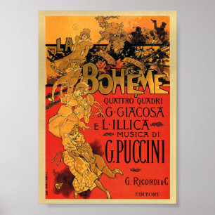Póster Ópera Art Nouveau La Boheme Poster musical