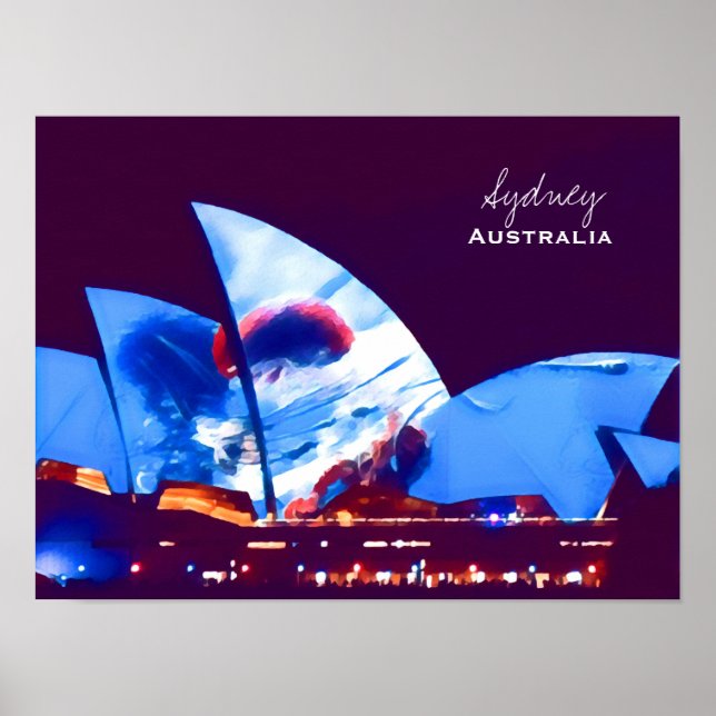 Póster Ópera de Sídney colorida Australia (Frente)