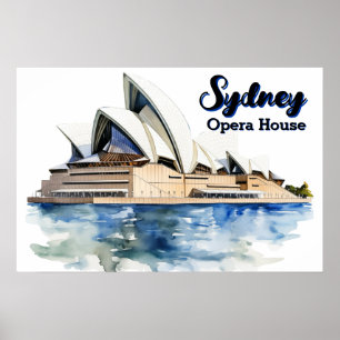 Póster Ópera de Sidney: Elegancia icónica junto al puerto