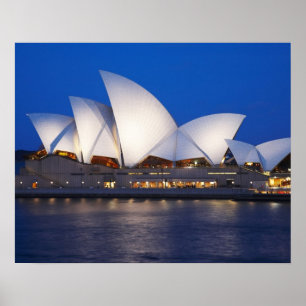 Póster Ópera de Sídney por la noche, Sidney, Nuevo Sur