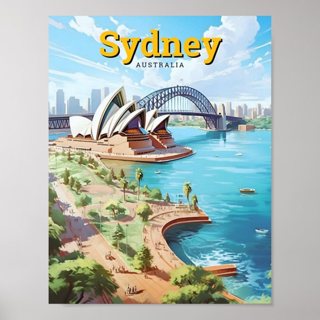 Póster Ópera de Sídney Viaje artístico de Australia (Frente)