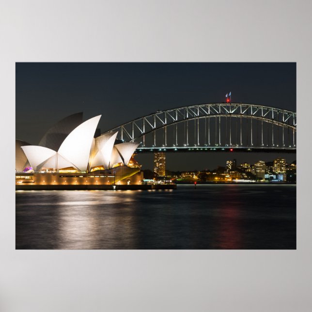 Póster Ópera de Sidney y puente Harbour (Frente)