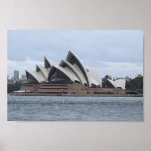 Póster Ópera De Sydney A La Luz Del Sol Respaldada Por Cl
