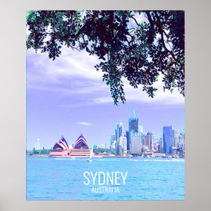 Póster Opera House Sydney Harbour water view