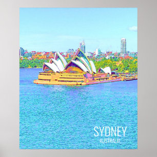 Póster Opera House Sydney Harbour water view Poster