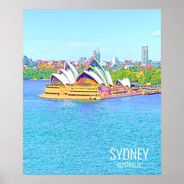 Póster Opera House Sydney Harbour water view Poster (Frente)