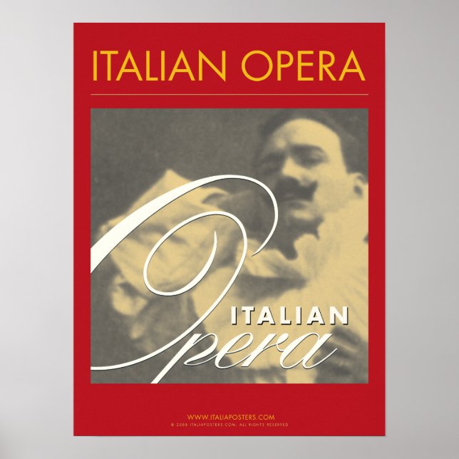 Póster Ópera italiana Enrico Caruso Poster (Frente)