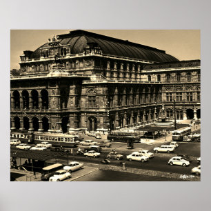 Póster ópera Staatsoper de Viena Austria Vintage
