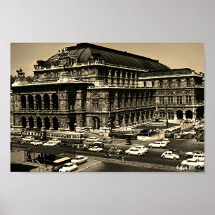Póster Ópera Staatsoper de Viena Austria Vintage