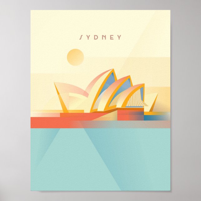 Póster Opera Sydney - Art Deco mínimo - Travel POster (Frente)