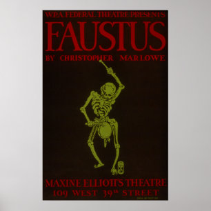 Póster Ópera WPA de Christopher Marlowe Faustus del