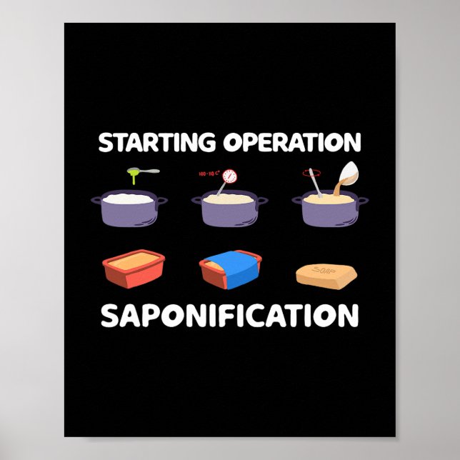 Póster Operación de inicio de creación de jabón Soplete d (Frente)
