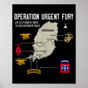 Póster Operación Furia Urgente Grenada Ouf Veterano Vinta