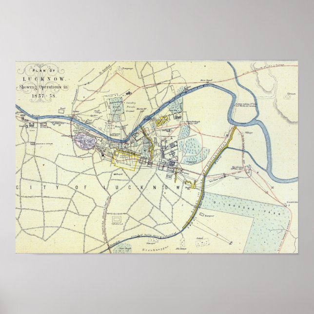 Póster Operaciones de demostración del Plan Lucknow (Frente)