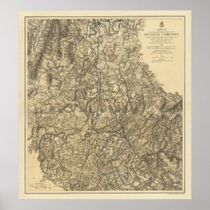 Póster Operaciones militares de la campaña de Atlanta