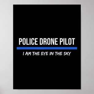Póster Operador piloto de drones de la policía