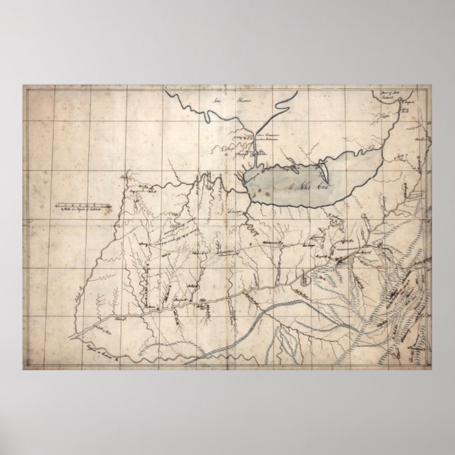 PÓSTER OPERADORES MAPA OHIO RIVER VALLEY 1753 (Frente)