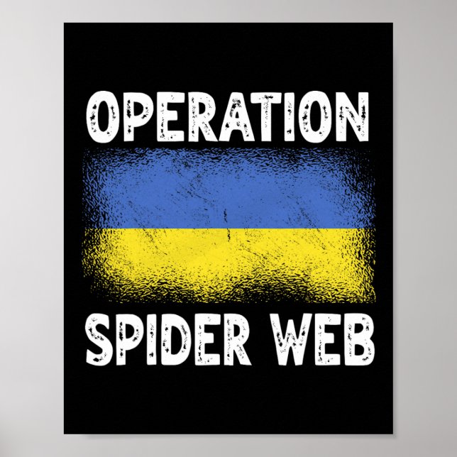 Póster Operation Spider Web Ukraine Heroes Ukrainian Flag (Frente)