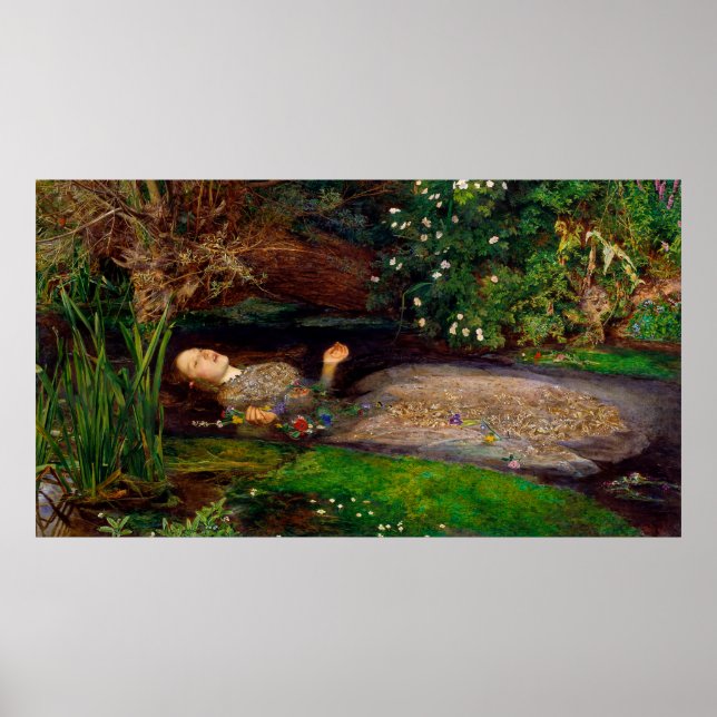 Póster Ophelia de John Everett Millais (1851) (Frente)