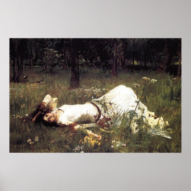 Póster Ophelia, de John William Waterhouse, 1889 (Frente)