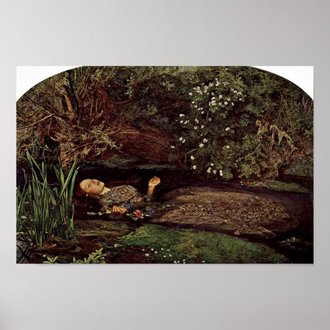 Póster Ophelia De Millais, John Everett (Mejor Calidad) (Frente)